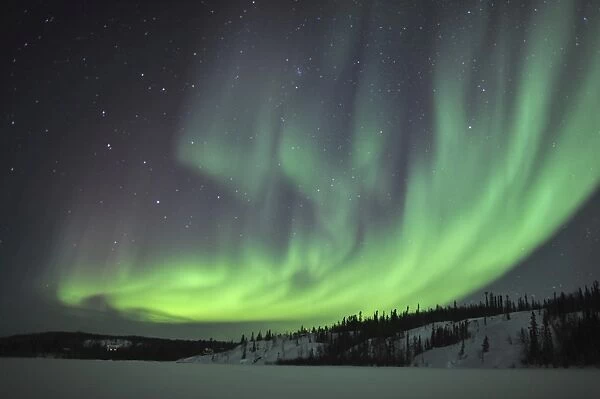 Aurora borealis over Prosperous Lake, Canada