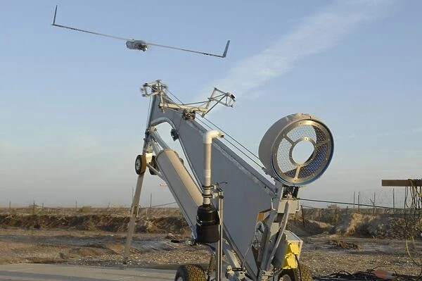 An Australian Scan Eagle launches from Ali Air Base, Iraq
