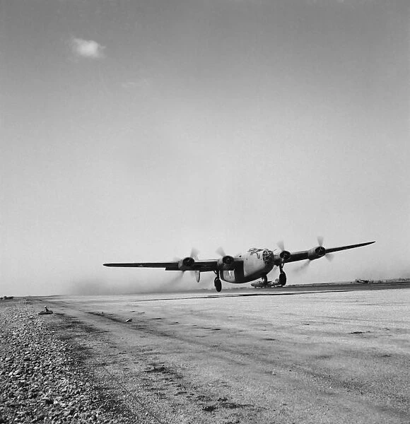 A B-24 bomber of the U. S. Army 9th Air Force in Libya, 1943