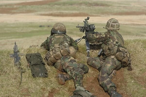 British Army soldiers participate in sustained fire training