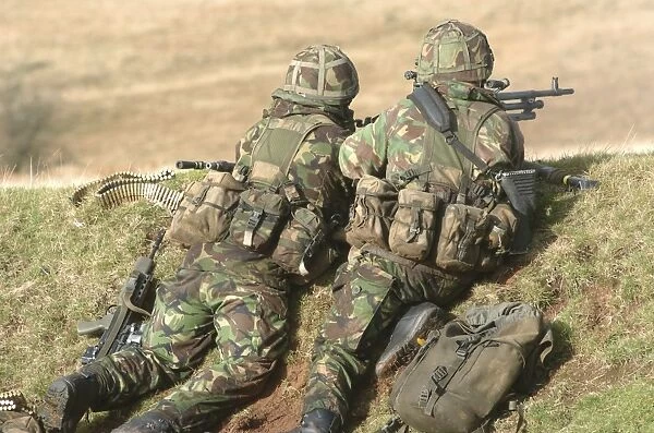 British Army soldiers participate in sustained fire training