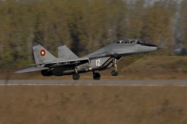 Bulgarian Air Force MiG-29 Fulcrum aircraft takes off