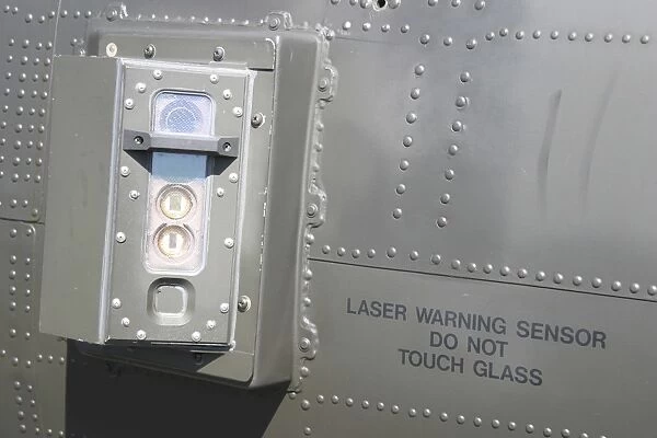 Close-up of the laser warning sensor on an AH-64D Apache