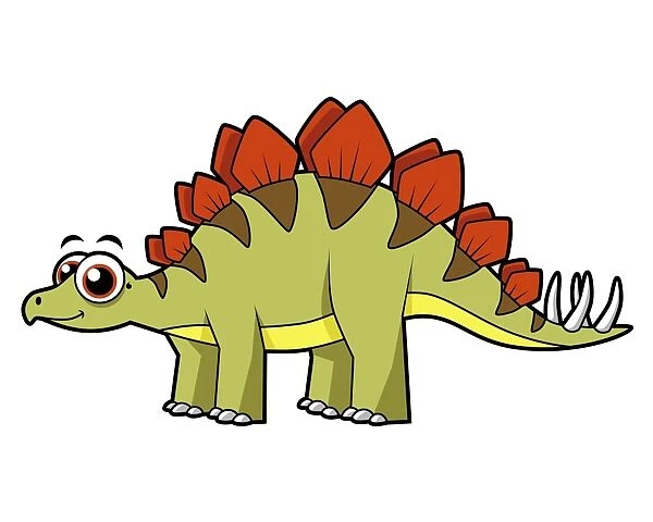 Cute illustration of a Stegosaurus dinosaur