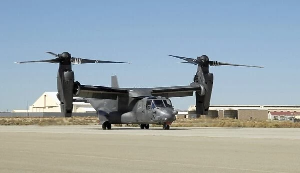 A CV-22 Osprey prepares for take-off
