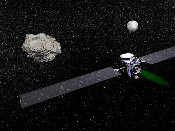 Dawn robotic spacecraft orbiting Ceres and Vesta
