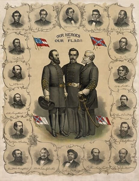 Digitally restored print of the Confederate Commanders of The American Civil War