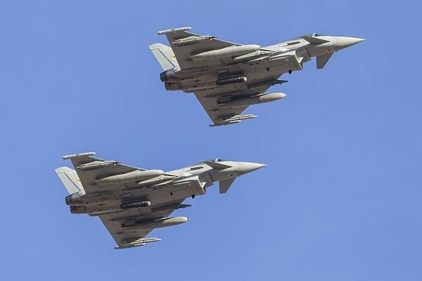 Two Eurofighter Typhoon FGR4 fighters of the Royal Air Force