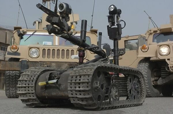 Explosive Ordnance Disposal robot used to safely inspect unsafe situations
