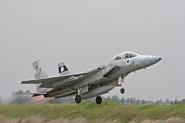 An F-15D Baz of the Israeli Air Force taking off from Tel Nof Air Base