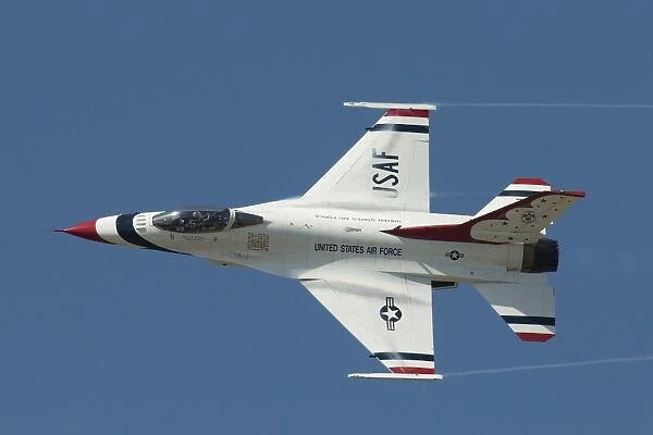 An F-16 of the U. S. Air Force Air Demonstration Squadron Thunderbirds