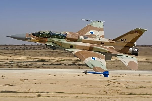 An F-16I Sufa of the Israeli Air Force taking off from Ramon Air Base