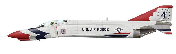The F-4E Phantom II operated by the U. S. Air Force Thunderbirds squadron until 1973