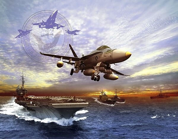 F  /  A-18 Hornet taking off of a U. S. Navy aircraft carrier