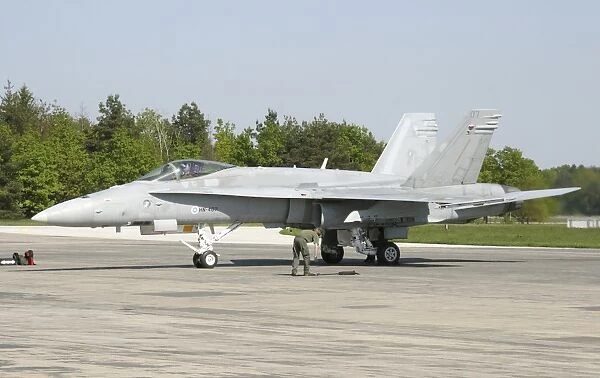 Finnish Air Force F-18C Hornet at Manching Airfield, Germany