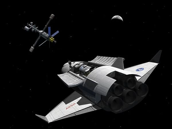 A future generation space shuttle rendezvous with a lunar cycler