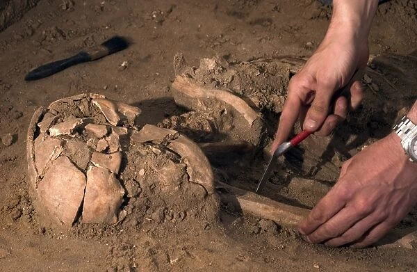 Human remains discovered during an archeological dig