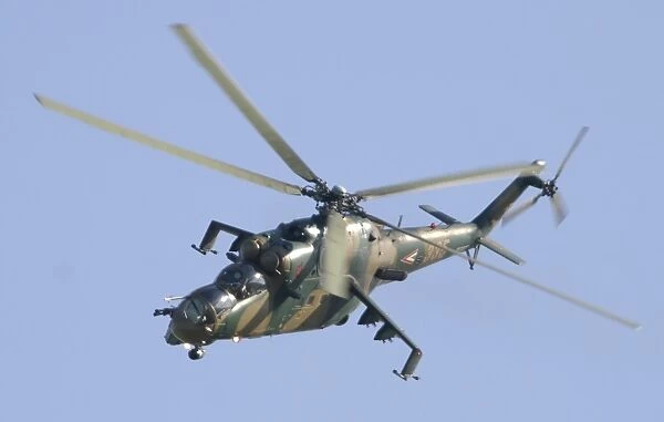 A Hungarian Mi-24 Hind in flight over Germany