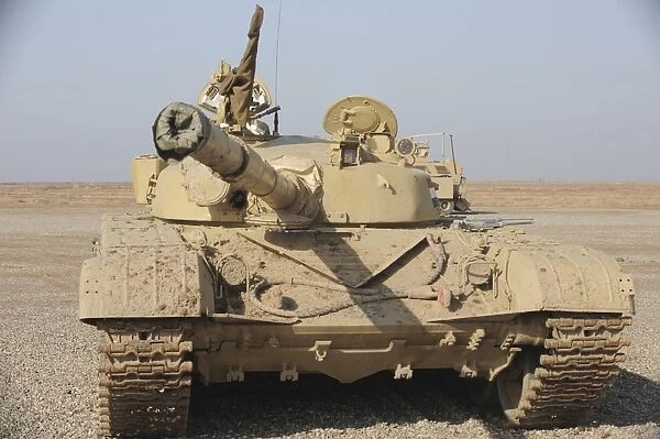 An Iraqi T-72 tank at the Besmaya gunnery range, iraq