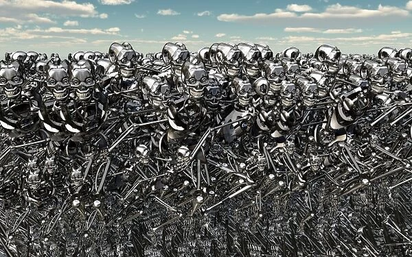 A large gathering of robots about to run wild and free