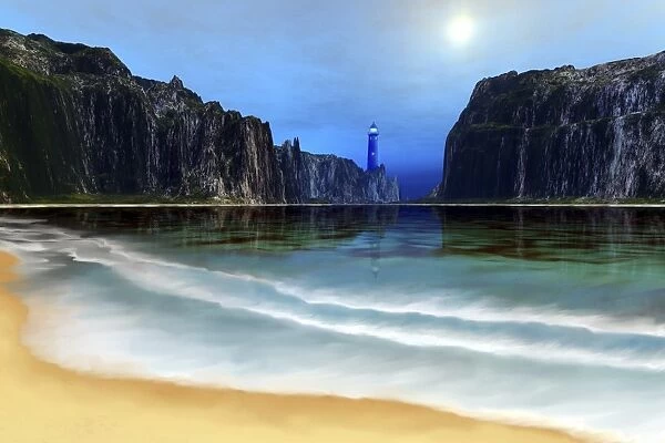 A lighthouse guards this beautiful cove