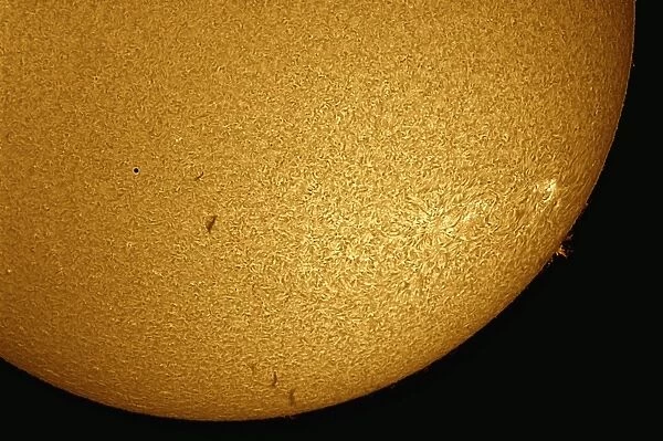 Mercury Solar Transit with active sunspots and solar prominence