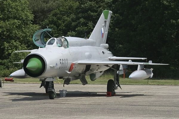 An MiG-21MF Fishbed jet fighter aircraft of the Czech Air Force