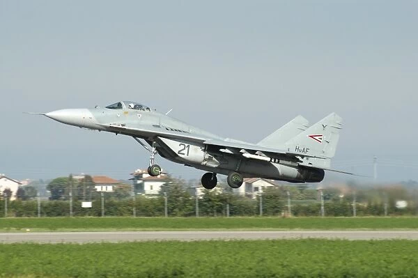MiG-29 Fulcrum from the Hungarian Air Force taking off from Cervia Air Base, Italy