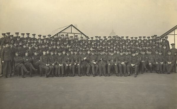 Military officers on the roof of King George Military Hospital, London, England, 1915