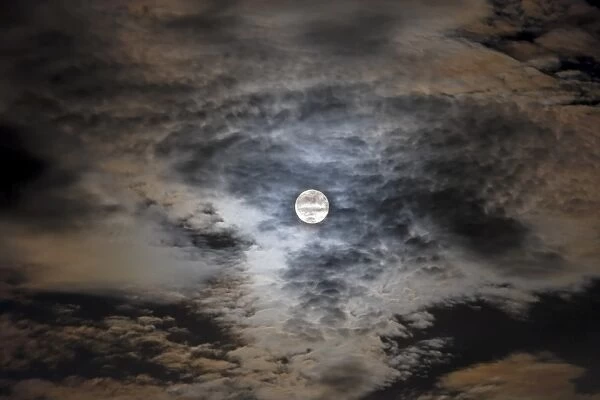 Full moon in clouds
