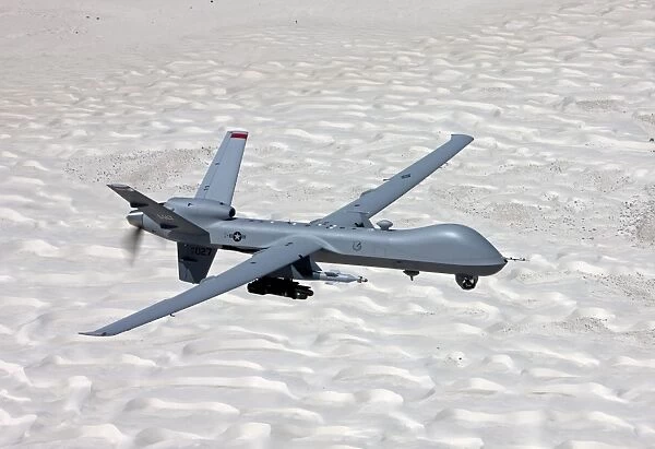 An MQ-9 Reaper flies a training mission over Southern New Mexico
