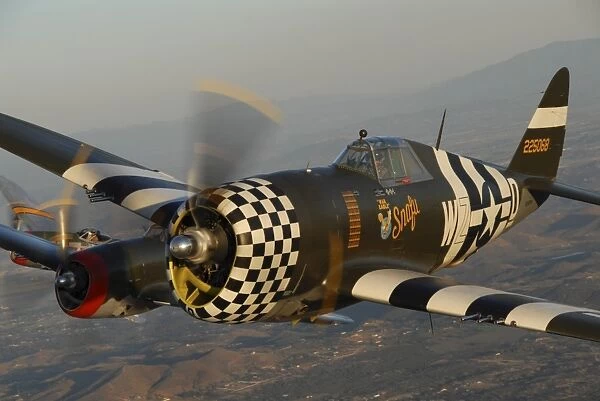P-47 Thunderbolt flying over Chino, California