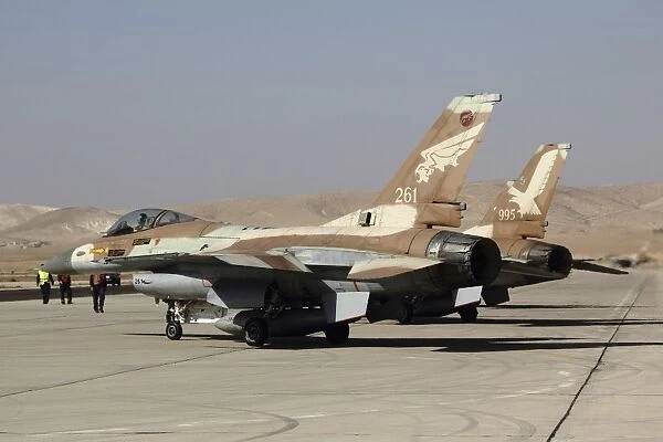 A pair of F-16A  /  B Netz of the Israeli Air Force