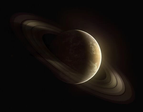 Planet Saturn in outer space