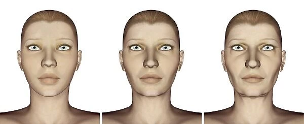 Portrait of female showing aging process