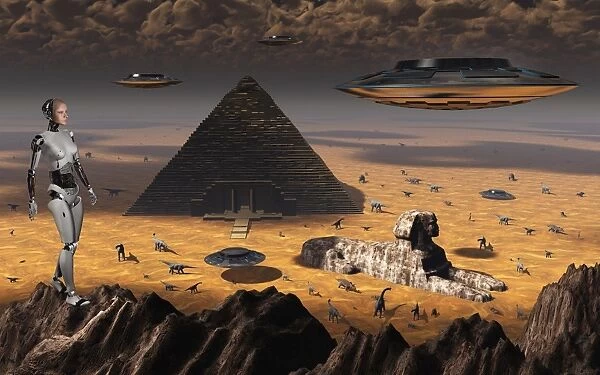 Pyramids and Sphinx appear on many planets in the known galaxy