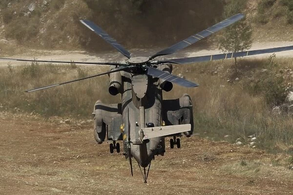Rear view of an Israeli Air Force CH-53 Yasur helicopter