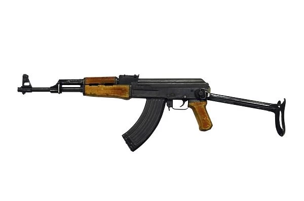 Russian AK-47 assault rifle with folding metal butt