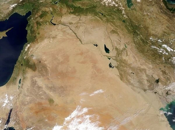 Satellite view of the Middle East