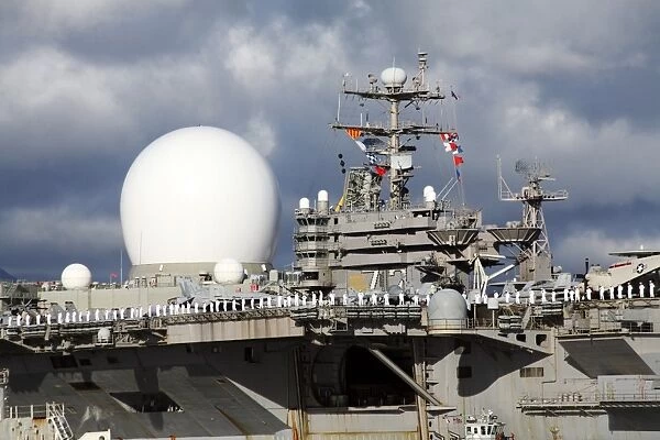 Sea Based X-band Radar appears to be part of the USS Abraham Lincoln