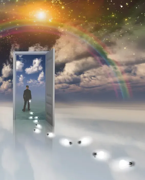 Framed Print : Sky fields of clouds. Opened door to another world Framed Print : Sky fields of clouds. Opened door to another world