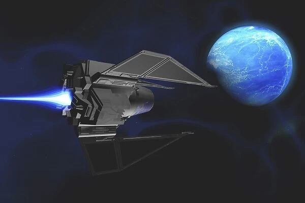 A small spacecraft from Earth reaches a water planet after many light years