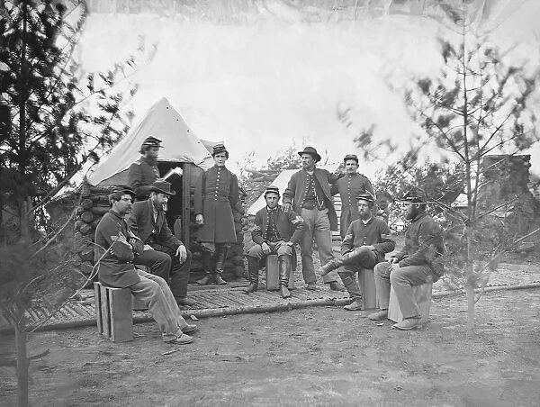 Soldiers at camp during the American Civil War