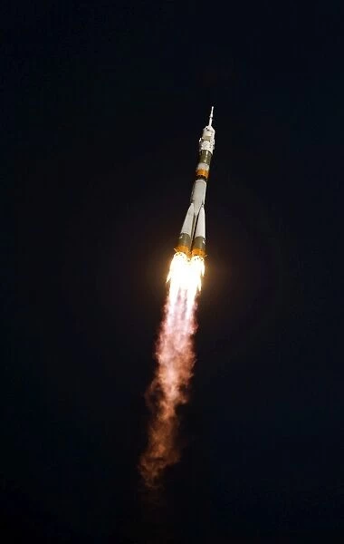 The Soyuz TMA-13 spacecraft in flight after takeoff