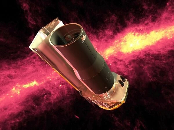 Spitzer rendered against an infrared sky