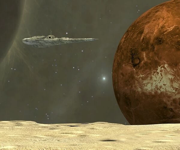 A starship visits an asteroid near the planet Mercury