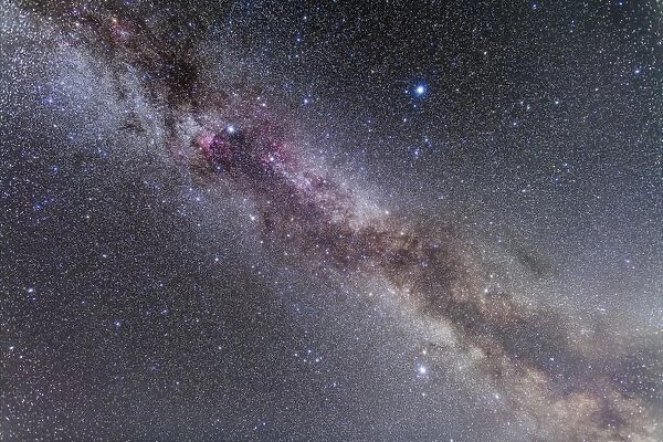 The Summer Triangle stars in the Milky Way through Cygnus, Lyra and Aquila