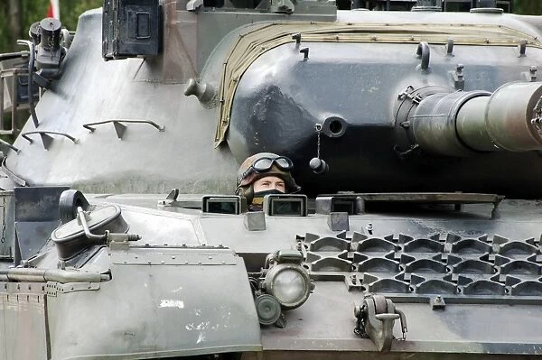 Tank driver of a Belgian Leopard 1A5 MBT