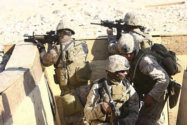 A team of Recon Marines assaults a trench system