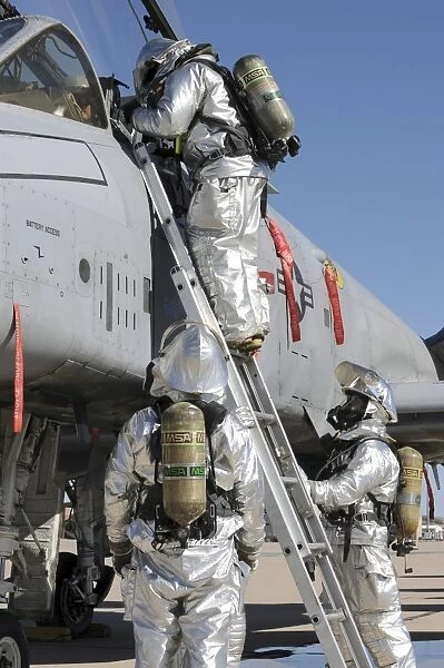 U. S. Air Force Airmen perform a rescue scenario